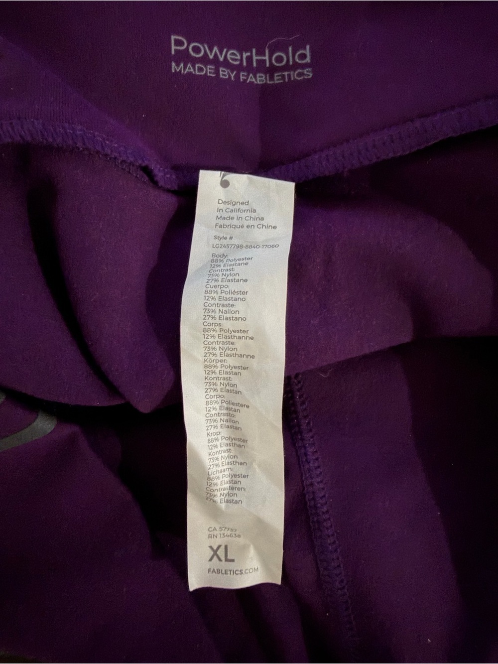 Fabletics Purple High-Waist Performance Leggings - Picture 8 of 8